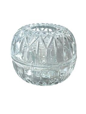 Vintage Homco Diamond Cut Clear Glass Fairy Lamp & Candle Holder Insert